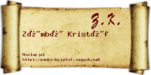 Zámbó Kristóf névjegykártya