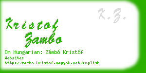 kristof zambo business card