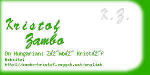kristof zambo business card
